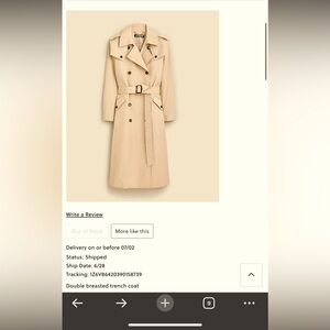 Jcrew Trench coat worn twice size 16